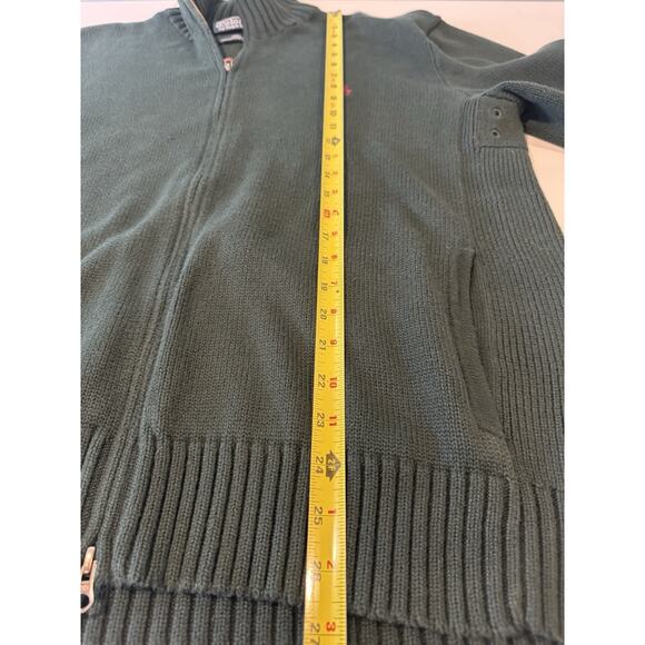 Polo Ralph Lauren Full Zip Sweater Men's L Hunter Green 100% Cotton Heritage - Picture 9 of 12